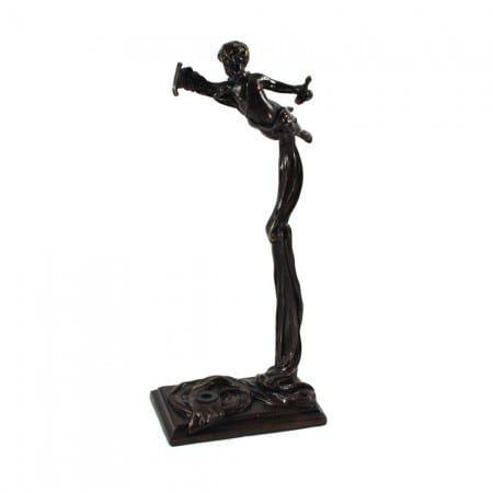 World Artisan Violin Stand – Greek Harpist – Aged Bronze